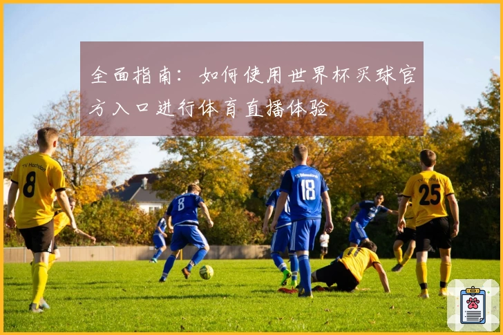 全面指南：如何使用世界杯买球官方入口进行体育直播体验